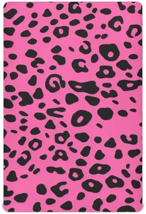 Jihqo Leopard Print Rose Crib Sheets for Boys Girls