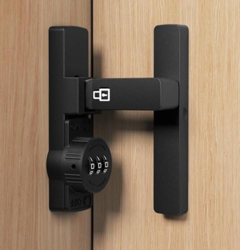 90 Degree Barn Door Lock Latch Keyless Combination Heavy-Duty
