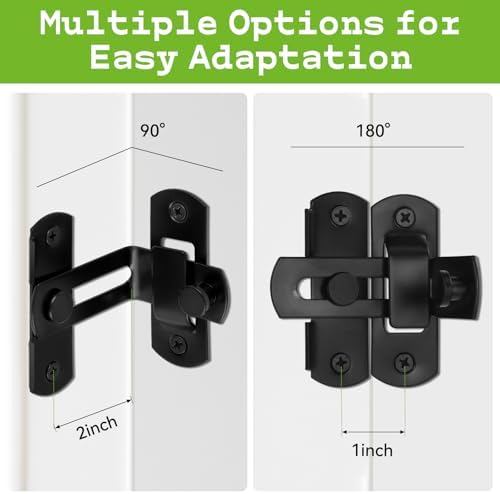 AUGHOA 90 Degree Barn Door Lock with Hook Design