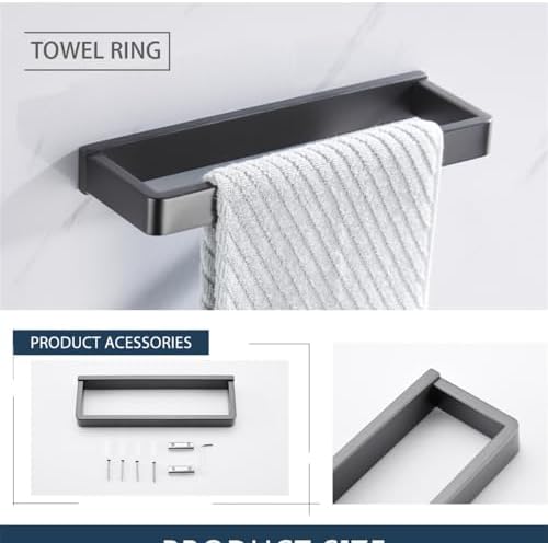 TAOLE Matt Black Bathroom Hardware Set 4 pcs
