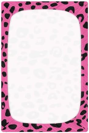 Jihqo Leopard Print Rose Crib Sheets for Boys Girls