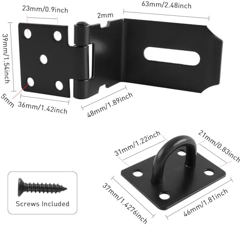 4 Inch Stainless Steel Door Latch Padlock Hasp Set with Keys