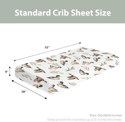 Wild Duck Pattern Crib Sheets 28x52 Fitted Baby Mattress Cover