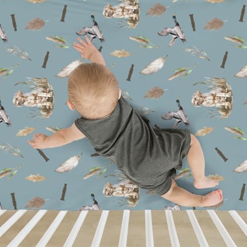 Hunting Ducks Baby Crib Sheets 52x28 Fitted