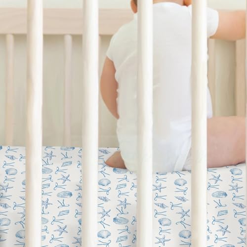 Ocean Seashell Crib Sheets 2 Pack for Boy Girl