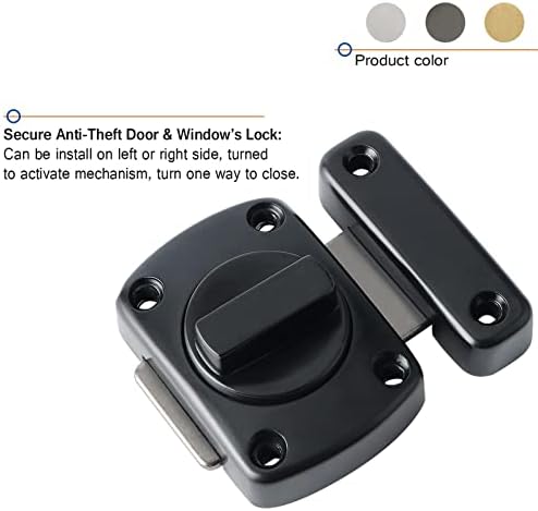 SHAUNI Thickened Door Bolt for Bathroom Latch