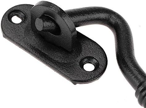 DEIHGE Hook and Eye Gate Bolt with Black Coating 201 Stainless Steel