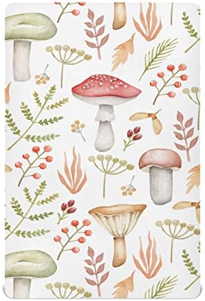 Kigai Mushroom Twig Crib Sheet for Girls and Boys