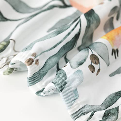GRSSDER Stretchy Crib Sheets 2 Pack Flora Print Ultra Soft and Safe