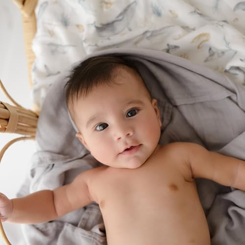 Papaya Kids Muslin Swaddle Blanket 2-Pack - Bamboo Viscose Cotton Soft and Breathable