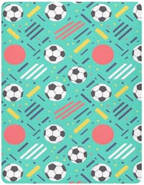 MNSRUU Crib Sheets for Boys Girls with Soccer Balls Design