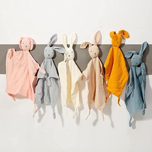 Organic Cotton Muslin Lovey Blanket with Bunny Design 1