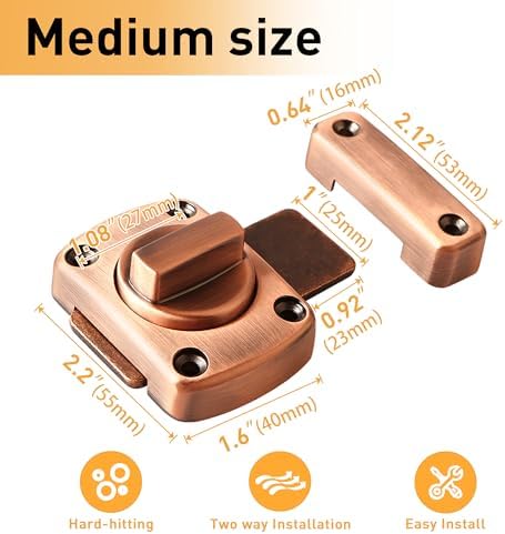 Alise Red Bronze Gate Latch with Rotate Design