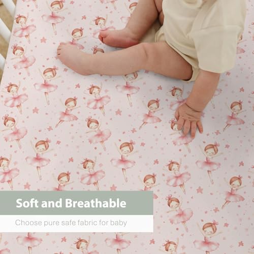 Watercolor Girl Ballet Baby Crib Sheets 52x28 Inch