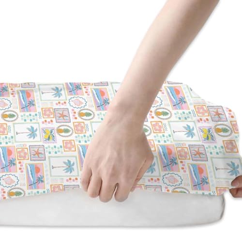 Bright Summer Beach Girly Crib Sheets 2 Pack 1
