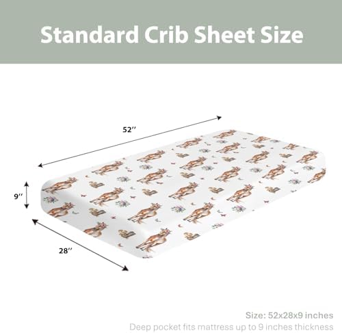 Floral Cowgirl Baby Crib Sheets 52x28 Inch