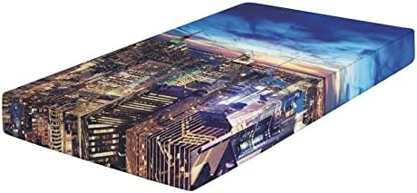 XISUNYA Decorative Crib Sheet Set - Empire State Print
