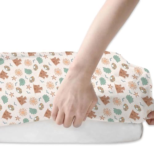 Fun Beach Days Crib Sheets 28x52 Retro Umbrella Pattern