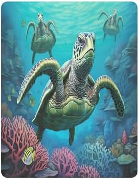 Jihqo Underwater Sea Turtle Crib Sheets for Baby 52 x 28