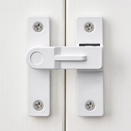 INIRET 180 Degree Flip Latch White Finish Zinc Alloy Barn Door Lock