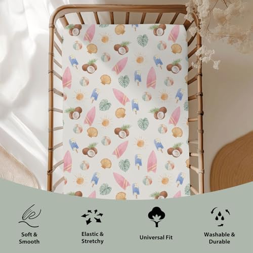 Soft Snug Fitted Crib Sheets for Boy Girl 52x28 Inches