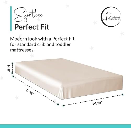 Dreamy Sheets Baby Crib Mattress Sheet - Silky Breathable Beige