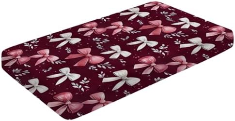 Pink White Bows Crib Sheets for Baby Girls and Boys 1