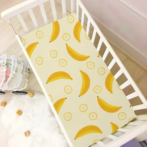 Gbjiemia Banana Slices Crib Sheets for Baby Boys Girls 39x27x5in