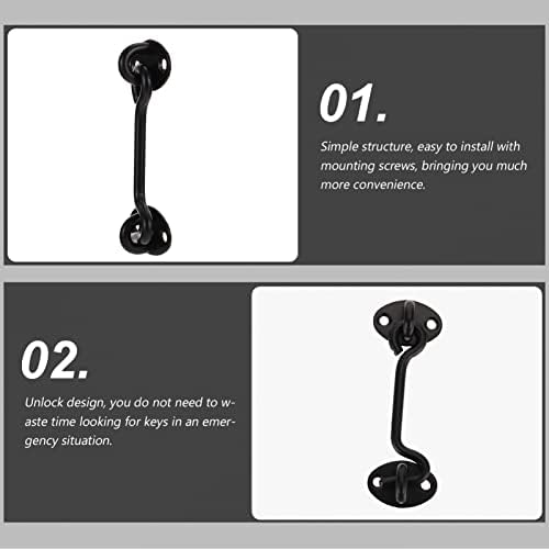 4 Sets Stainless Steel Gate Latch Safety Stopper with Mounting Screws