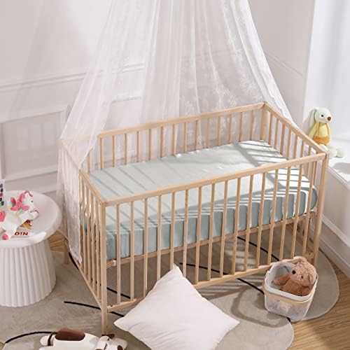 SiinvdaBZX 2 Pcs Satin Crib Sheets - Light Grey Pink