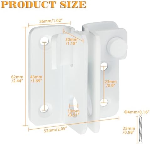 Alise Flip Latch Gate Latch with White Finish MS3006R-W 1