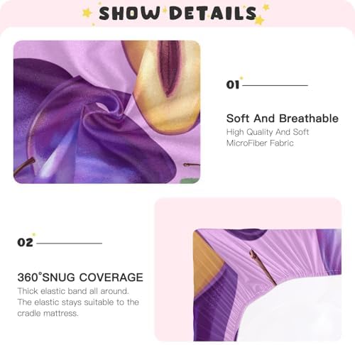 Gbjiemia Ripe Plum Crib Sheets for Baby Boys Girls