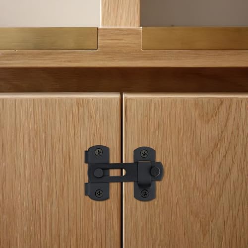 Fantasyon 2 Pack Stainless Steel Gate Latches Black