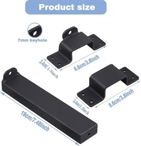 Moynagh Slide Gate Latch Heavy Duty Black Metal Lock with Padlock Hole