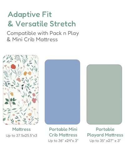 TotChill 2-Pack Mini Crib Sheets Fitted