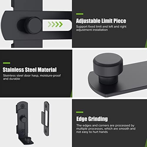 Mbotnee 90 Degree Barn Door Lock 2pcs Black