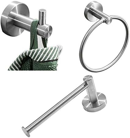 Tesmula GT2-ZJ Rustproof 304 Stainless Steel Brushed Silver Bathroom Accessories Set