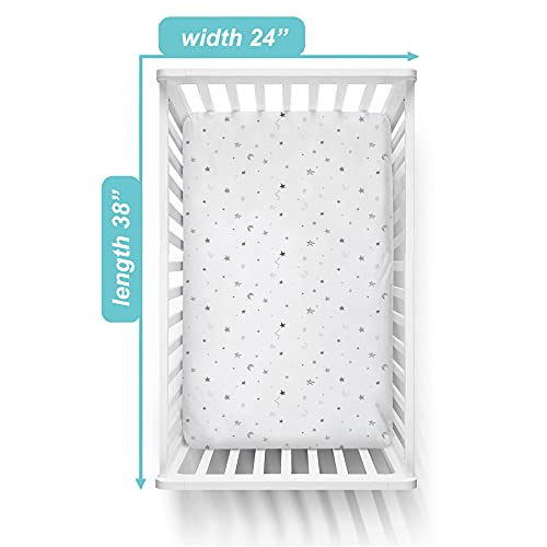 TL Care 2 Pack Natural Cotton Fitted Crib Sheets 38x24