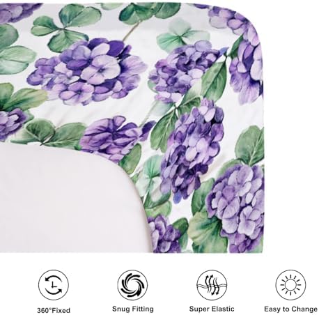 KASTLEE Purple Hydrangea Fitted Crib Sheets 52x28