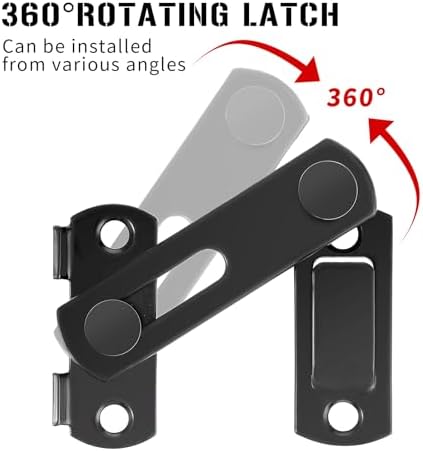 2 Pcs Barn Door Lock in Matte Black