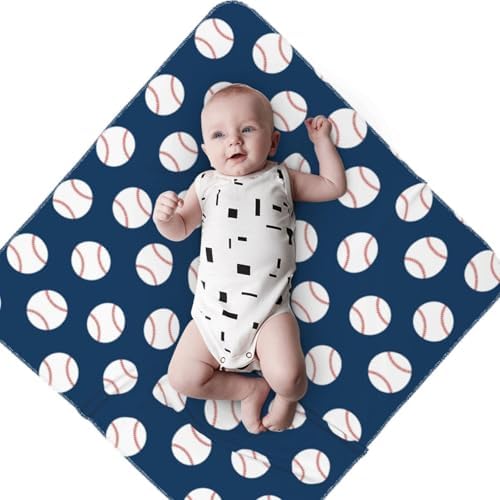 Sanghing Baseball Blue Swaddle Blanket for Newborn