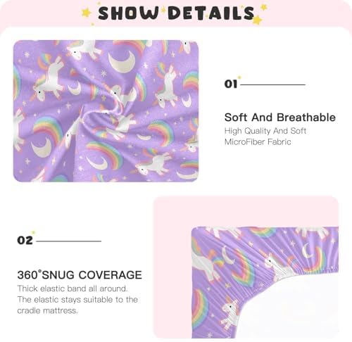 MNSRUU Crib Sheets 39x27x5in Soft Breathable