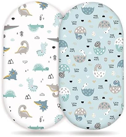 JHION Dinosaur Crib Sheets Fitted 2 Pack