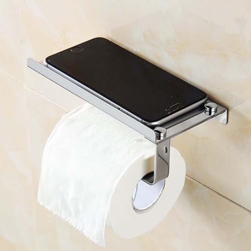 Banfluxion Stainless Steel Toilet Paper Holder with Phone Shelf