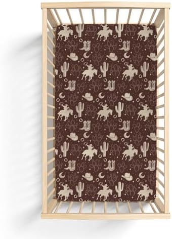 Vintage Western Cowboy Crib Sheets 52x28