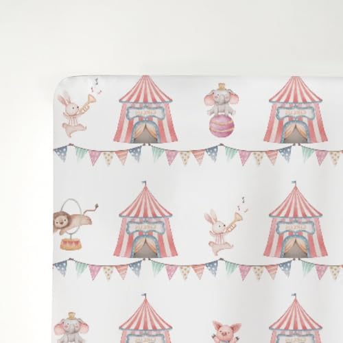 ZoUbqchY Watercolor Circus Animals Crib Sheets