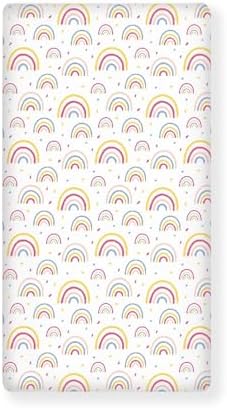 Rainbow Fitted Crib Sheet for Baby Bed