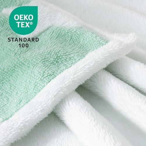 Reversible Star Jacquard Baby Blanket for Toddlers 33x43 Inches Green