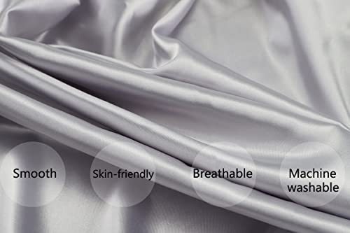 Tcmyyund Satin Crib Sheet Set 2 Pack Ultra Soft Silk Grey Pink
