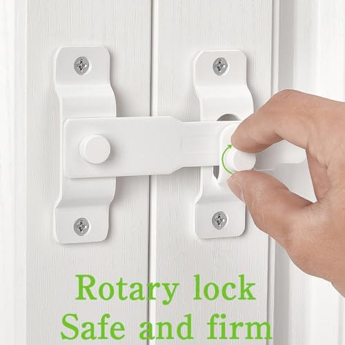 INIRET 2 Pack Barn Door Latches Matte White Stainless Steel